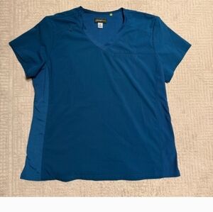 Planet Koi Carribean Blue V-Neck Scrub Top Women’s XL